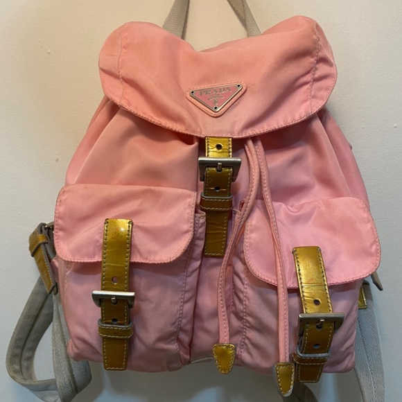 pink prada backpack